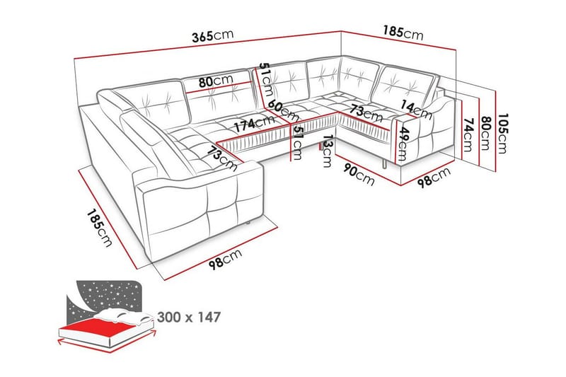 5-seters Hjørnesofa Tregaron - Grøn - Møbler - Sofaer - Sovesofaer - Hjørnesovesofa