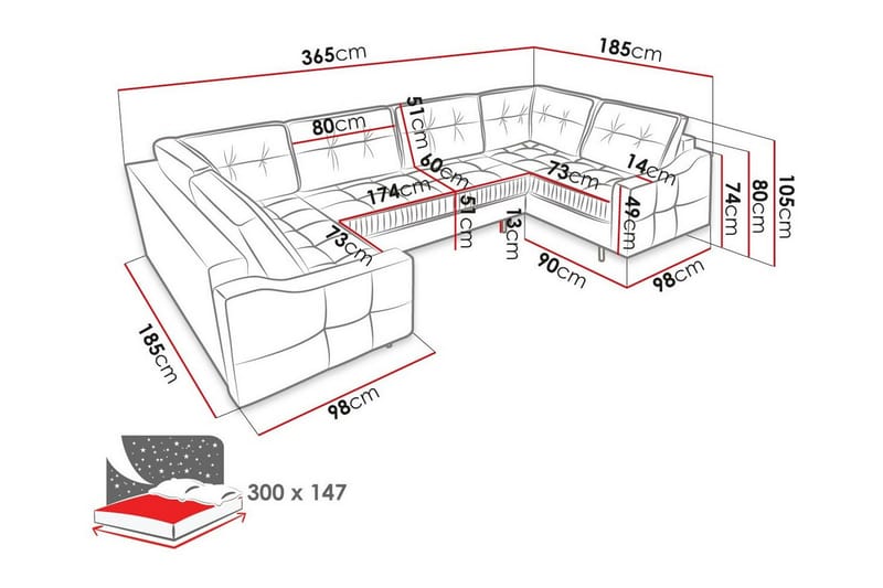 5-seters Hjørnesofa Tregaron - Gul - Møbler - Sofaer - Sovesofaer - Hjørnesovesofa