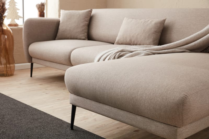 Divansovesofa 3-seters Genna - Beige - Møbler - Sofaer - Sovesofaer - Hjørnesovesofa