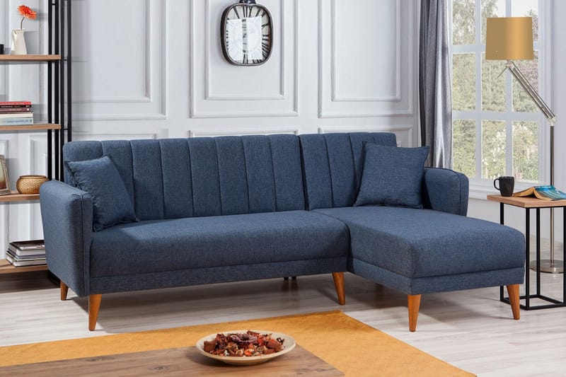 Hjørnesovesofa Beatris - Mørkeblå - Møbler - Sofaer - Sovesofaer - Hjørnesovesofa