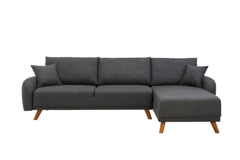 Hjørnesovesofa Malkiat - Antrasitt - Møbler - Sofaer - Sovesofaer - Hjørnesovesofa