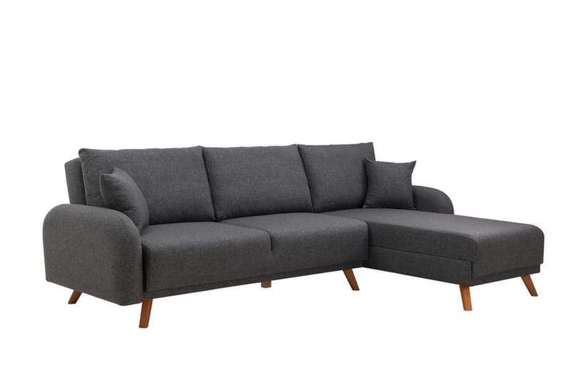 Hjørnesovesofa Malkiat - Antrasitt - Møbler - Sofaer - Sovesofaer - Hjørnesovesofa