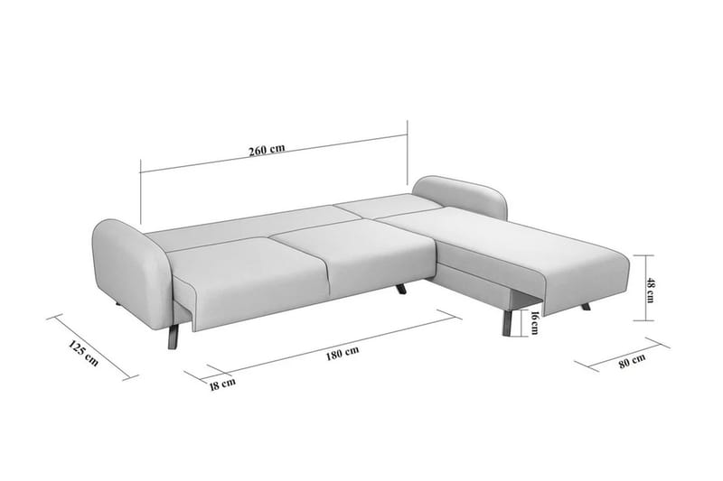 Hjørnesovesofa Malkiat - Antrasitt - Møbler - Sofaer - Sovesofaer - Hjørnesovesofa