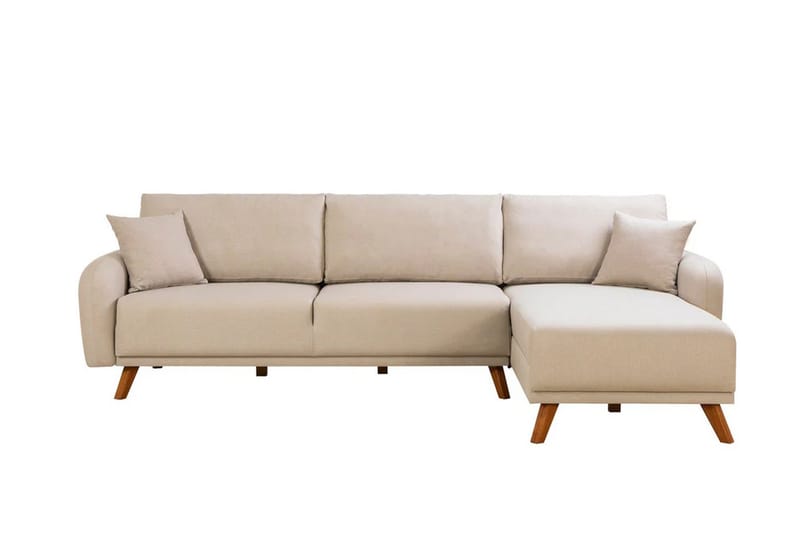 Hjørnesovesofa Malkiat - Cream - Møbler - Sofaer - Sovesofaer - Hjørnesovesofa