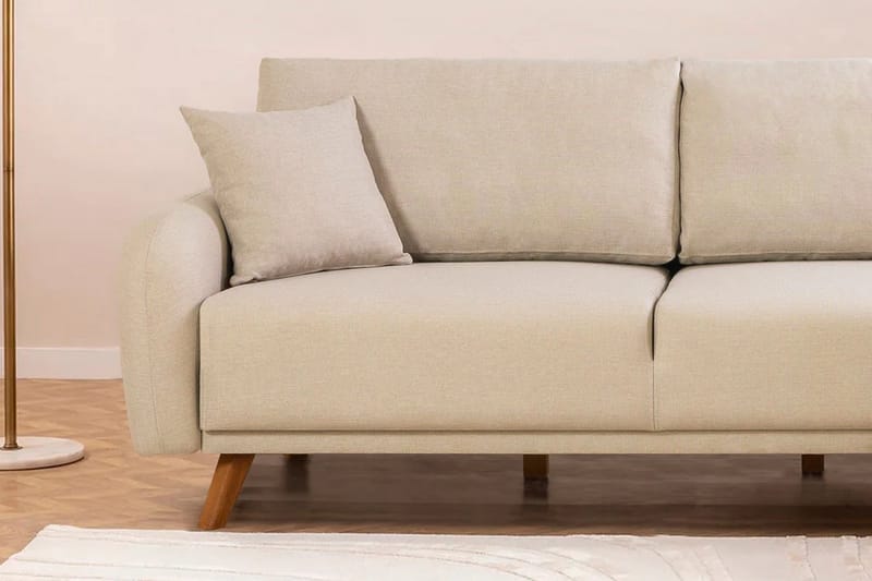 Hjørnesovesofa Malkiat - Cream - Møbler - Sofaer - Sovesofaer - Hjørnesovesofa