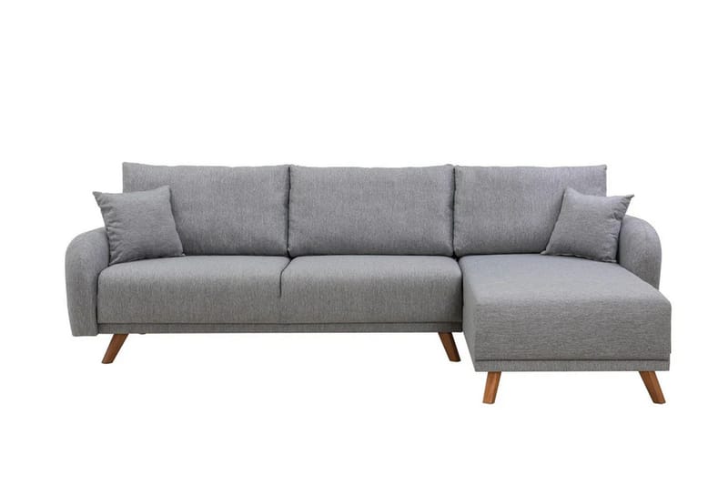 Hjørnesovesofa Malkiat - Grå - Møbler - Sofaer - Sovesofaer - Hjørnesovesofa