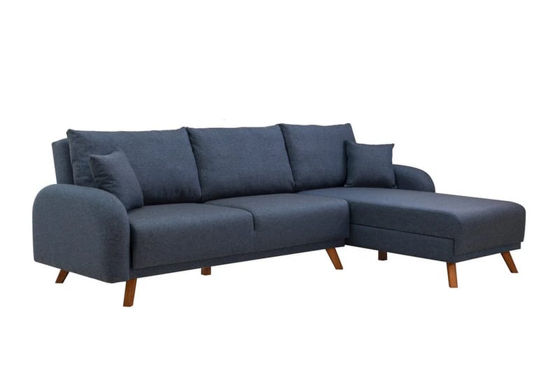 Hjørnesovesofa Malkiat - Mørkeblå - Møbler - Sofaer - Sovesofaer - Hjørnesovesofa