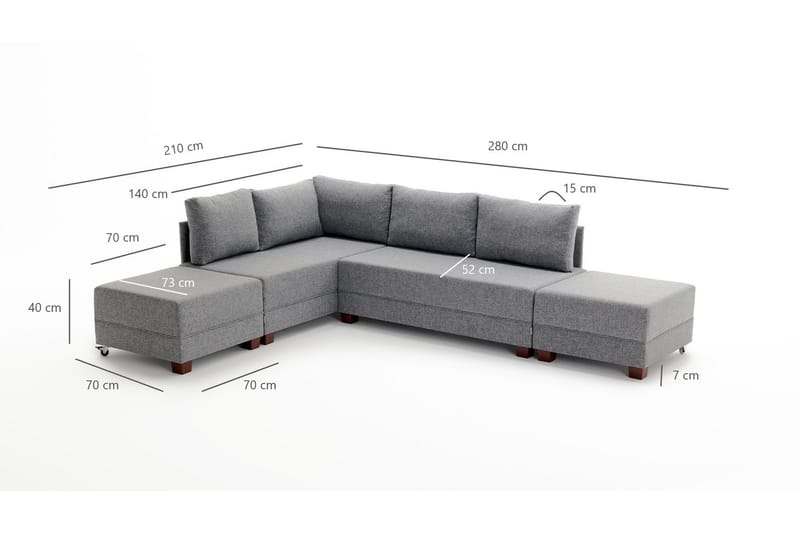 Sovesofa Bulgaria - Møbler - Sofaer - Sovesofaer - Hjørnesovesofa