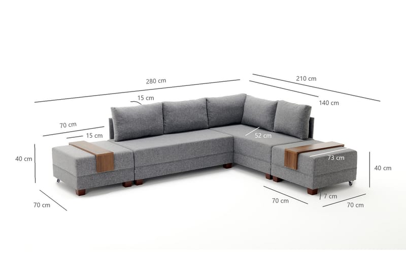 Sovesofa Bulgaria - Møbler - Sofaer - Sovesofaer - Hjørnesovesofa