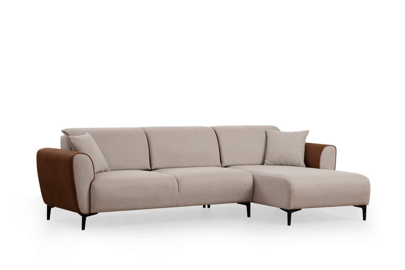 Sovesofa med divan Demeden - Beige - Møbler - Sofaer - Sovesofaer - Hjørnesovesofa