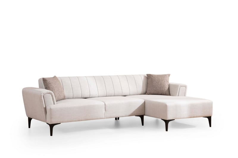 Sovesofa med divan Hamlets - Beige - Møbler - Sofaer - Sovesofaer - Hjørnesovesofa