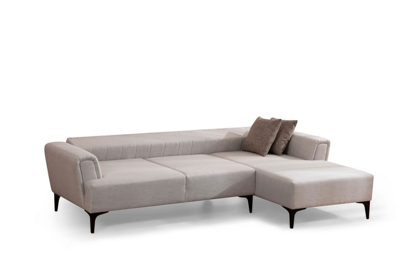 Sovesofa med divan Hamlets - Beige - Møbler - Sofaer - Sovesofaer - Hjørnesovesofa