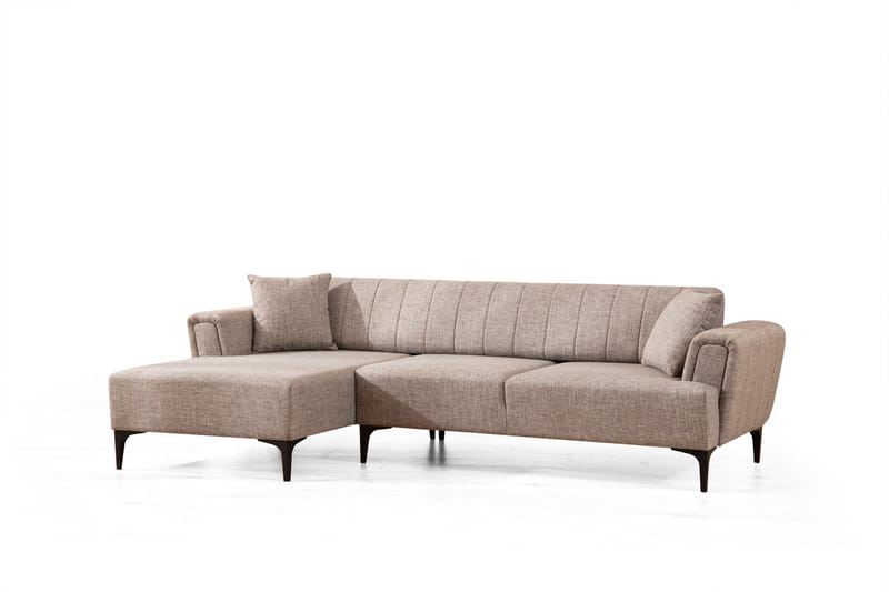 Sovesofa med divan Hamlets - Lysebrun - Møbler - Sofaer - Sovesofaer - Hjørnesovesofa