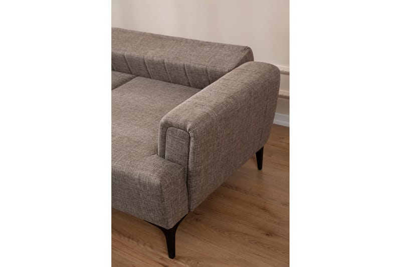 Sovesofa med divan Hamlets - Lysebrun - Møbler - Sofaer - Sovesofaer - Hjørnesovesofa