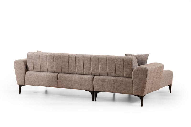 Sovesofa med divan Hamlets - Lysebrun - Møbler - Sofaer - Sovesofaer - Hjørnesovesofa