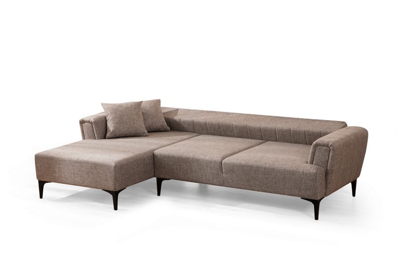 Sovesofa med divan Hamlets - Lysebrun - Møbler - Sofaer - Sovesofaer - Hjørnesovesofa