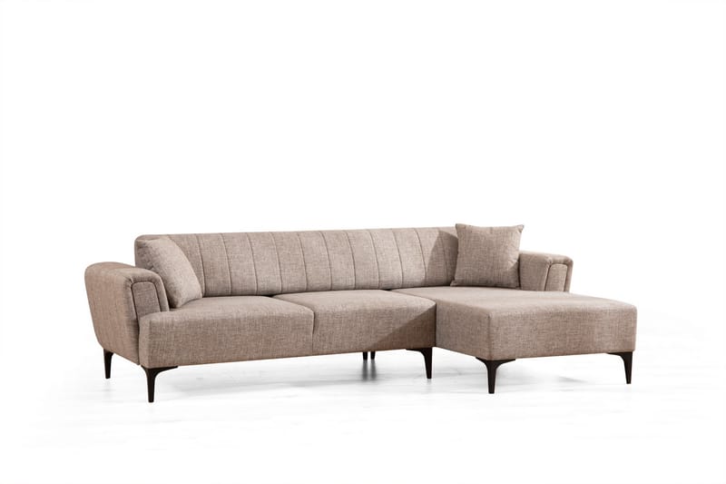 Sovesofa med divan Hamlets - Lysebrun - Møbler - Sofaer - Sovesofaer - Hjørnesovesofa