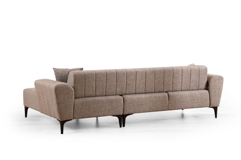 Sovesofa med divan Hamlets - Lysebrun - Møbler - Sofaer - Sovesofaer - Hjørnesovesofa