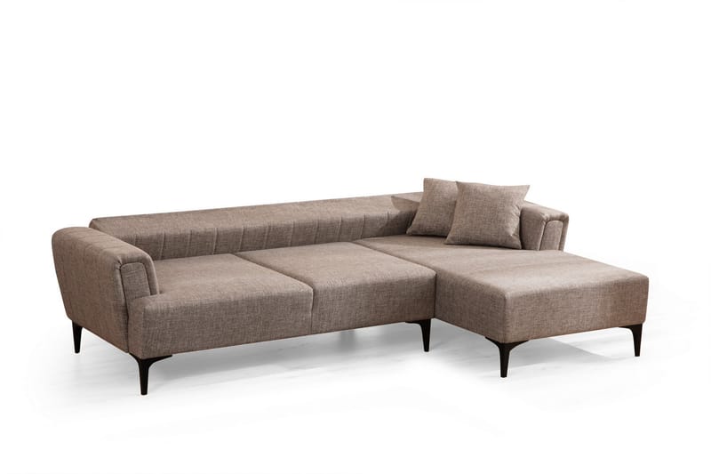 Sovesofa med divan Hamlets - Lysebrun - Møbler - Sofaer - Sovesofaer - Hjørnesovesofa