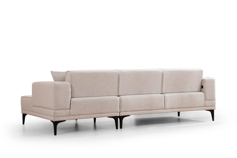 Sovesofa med divan Naoko - Beige - Møbler - Sofaer - Sovesofaer - Hjørnesovesofa