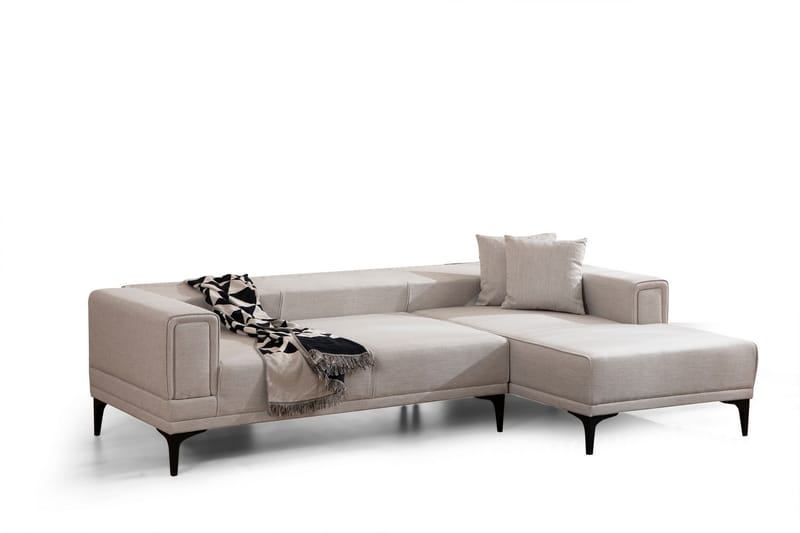 Sovesofa med divan Naoko - Beige - Møbler - Sofaer - Sovesofaer - Hjørnesovesofa