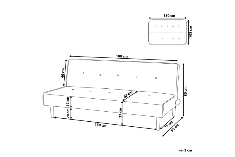 Landstorp Sovesofa 3-seter - Brun/Svart - Møbler - Sofaer - Sovesofaer - 3 seters sovesofa