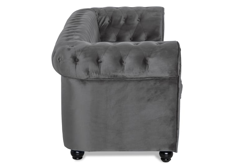 Sovesofa Chester Deluxe - Mørkegrå Fløyel - Møbler - Sofaer - Sovesofaer - 3 seters sovesofa