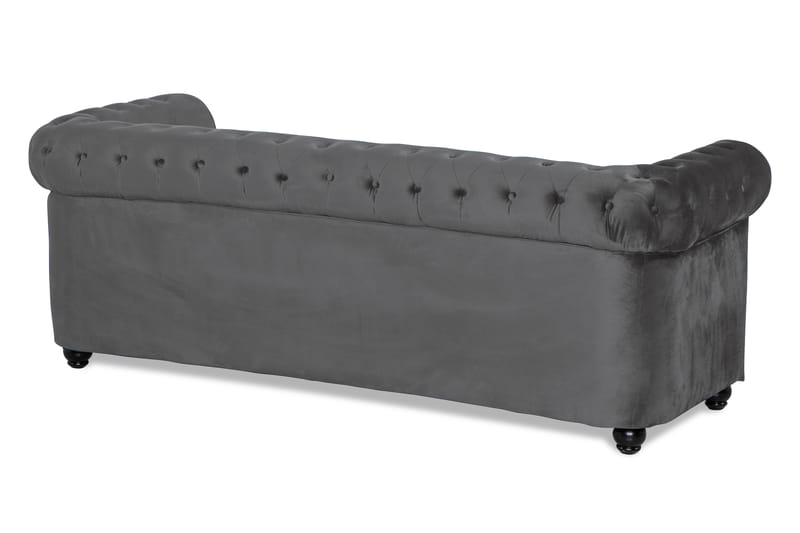 Sovesofa Chester Deluxe - Mørkegrå Fløyel - Møbler - Sofaer - Sovesofaer - 3 seters sovesofa