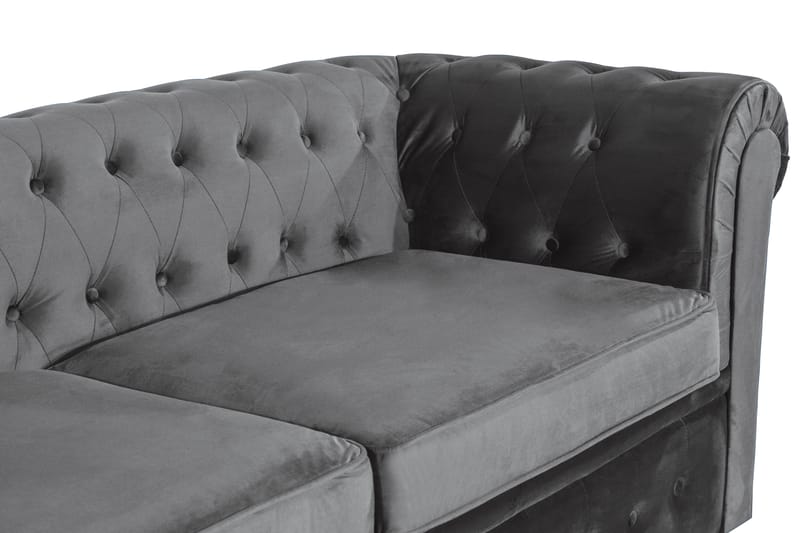 Sovesofa Chester Deluxe - Mørkegrå Fløyel - Møbler - Sofaer - Sovesofaer - 3 seters sovesofa