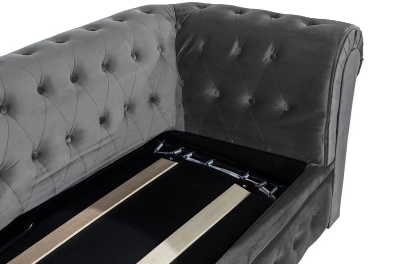 Sovesofa Chester Deluxe - Mørkegrå Fløyel - Møbler - Sofaer - Sovesofaer - 3 seters sovesofa