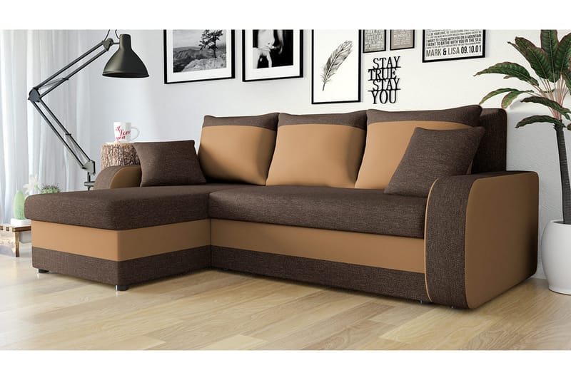 3-seters Hjørnesovesofa Nyarp Universal - Brun - Møbler - Sofaer - Sovesofaer - Sovesofa divan