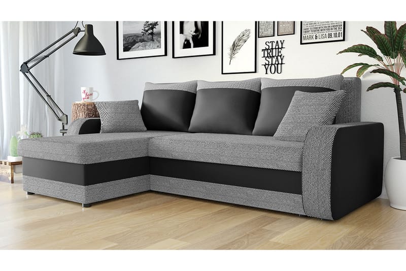 3-seters Hjørnesovesofa Nyarp Universal - Grå/Svart - Møbler - Sofaer - Sovesofaer - Sovesofa divan