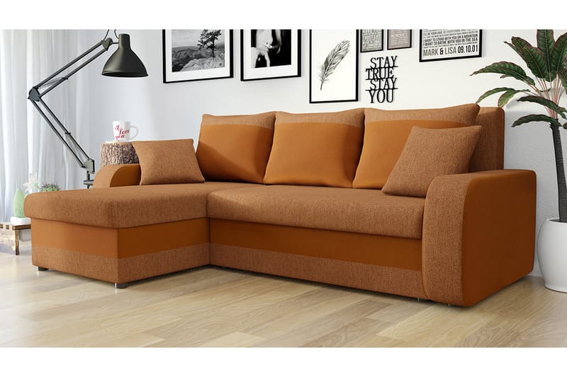 3-seters Hjørnesovesofa Nyarp Universal - Oransje - Møbler - Sofaer - Sovesofaer - Sovesofa divan