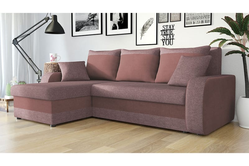 3-seters Hjørnesovesofa Nyarp Universal - Rosa - Møbler - Sofaer - Sovesofaer - Sovesofa divan