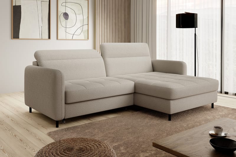 3-seters Sovesofa m. Divan Manoti med Oppbevaring - Beige - Møbler - Sofaer - Sovesofaer - Sovesofa divan