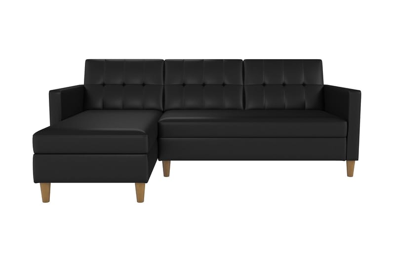 3-sits Divansovesofa Hartford Kunstlær/Svart - Dorel Home - Møbler - Sofaer - Sovesofaer - Sovesofa divan