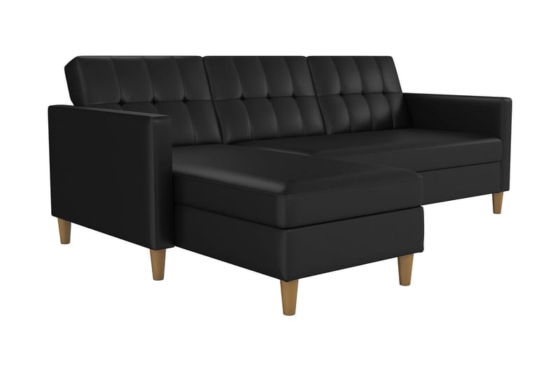 3-sits Divansovesofa Hartford Kunstlær/Svart - Dorel Home - Møbler - Sofaer - Sovesofaer - Sovesofa divan