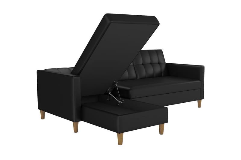 3-sits Divansovesofa Hartford Kunstlær/Svart - Dorel Home - Møbler - Sofaer - Sovesofaer - Sovesofa divan