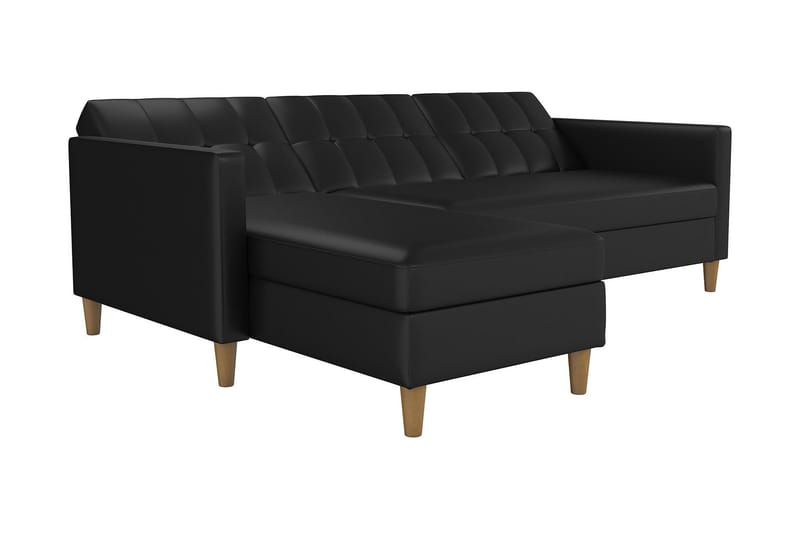 3-sits Divansovesofa Hartford Kunstlær/Svart - Dorel Home - Møbler - Sofaer - Sovesofaer - Sovesofa divan