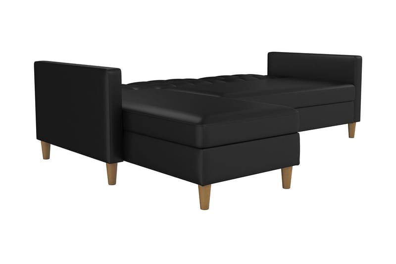 3-sits Divansovesofa Hartford Kunstlær/Svart - Dorel Home - Møbler - Sofaer - Sovesofaer - Sovesofa divan