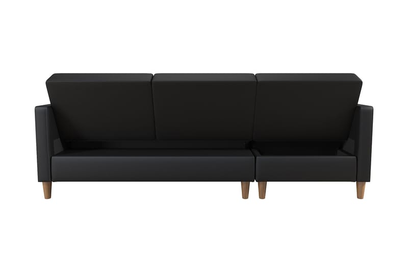 3-sits Divansovesofa Hartford Kunstlær/Svart - Dorel Home - Møbler - Sofaer - Sovesofaer - Sovesofa divan