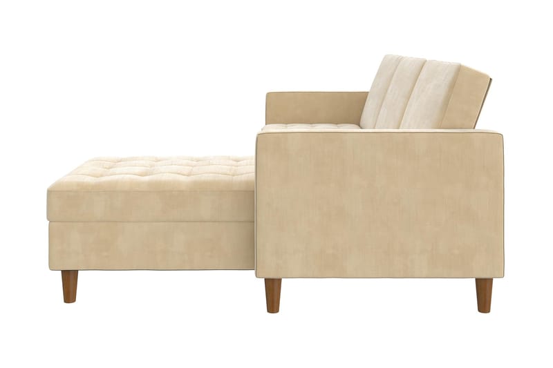 3-sits Divansovesofa Presley Justerbar Kremhvit/Tre - Dorel Home - Møbler - Sofaer - Sovesofaer - Sovesofa divan