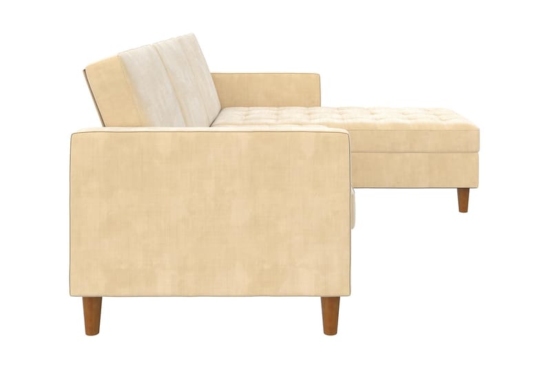 3-sits Divansovesofa Presley Justerbar Kremhvit/Tre - Dorel Home - Møbler - Sofaer - Sovesofaer - Sovesofa divan