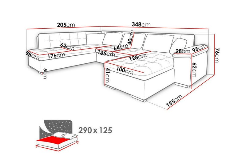 5-seters Hjørnesofa Sakri - Beige - Møbler - Sofaer - Sovesofaer - Sovesofa divan