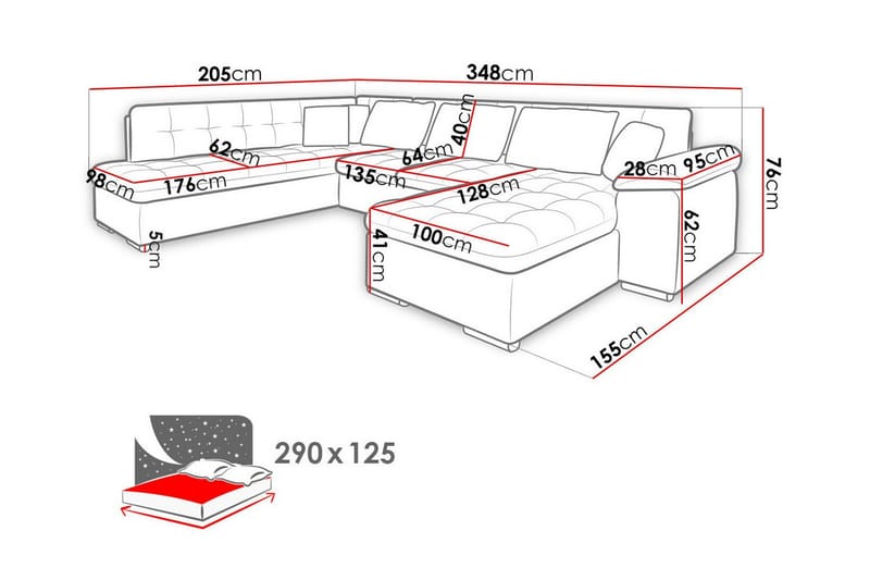 5-seters Hjørnesofa Sakri - Brun - Møbler - Sofaer - Sovesofaer - Sovesofa divan