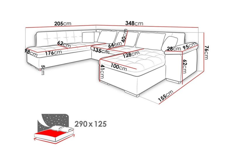 5-seters Hjørnesofa Sakri - Mørkegul - Møbler - Sofaer - Sovesofaer - Sovesofa divan