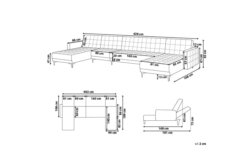 Divansovesofa ABERDEEN Rosa - Møbler - Sofaer - Sovesofaer - Sovesofa divan