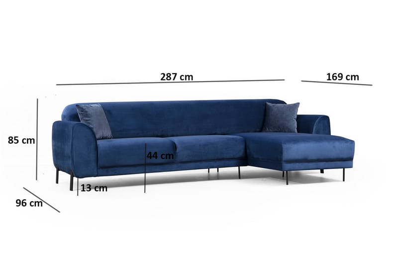 Divansovesofa Santpedor - Blå - Møbler - Sofaer - Sovesofaer - Sovesofa divan