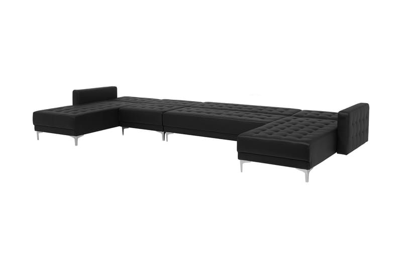 Divansovesofa Stor + Fotskammel Svart ABERDEEN - Møbler - Sofaer - Sovesofaer - Sovesofa divan