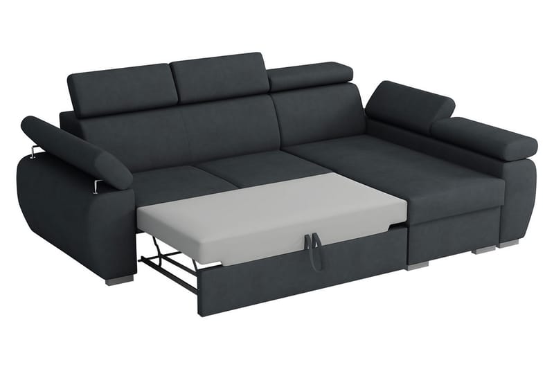 Hjørnesofa Boston Høyre - Brun - Fløyelssofaer - Sovesofa divan